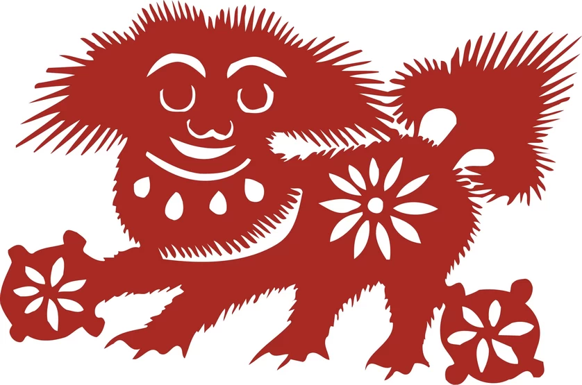 中国风中式传统喜庆民俗人物动物窗花剪纸插画边框AI矢量PNG素材【782】